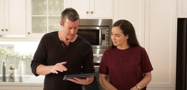 video home owner hub kitchen ipad